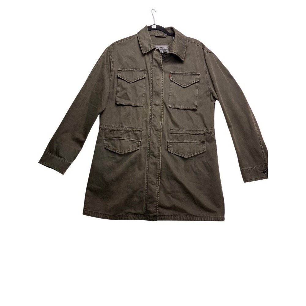 Levi Strauss & Co Field Jacket Womens Medium Olive Green Cotton Utility Coat